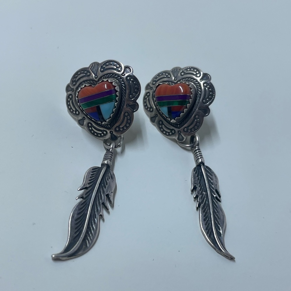 Q.T. Sterling Inlay Earrings